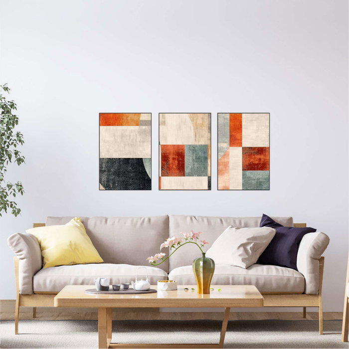 Wallity Set de 3 Pinturas Decorativas de MDF Multicolor